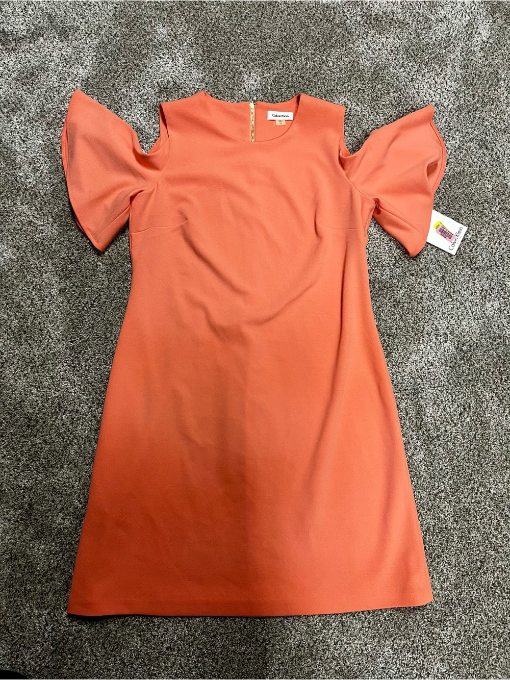 Calvin Klein Peach Cold Shoulder Dress